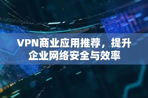 VPN商业应用推荐,提升企业网络安全与效率 VPN商业应用推荐,提升企业网络安全与效率