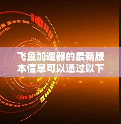飞鱼加速器的最新版本信息可以通过以下途径获取 飞鱼加速器的最新版本信息可以通过以下途径获取